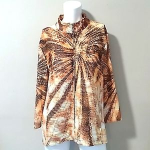 Erin London Animal Print Zip Up Jacket.